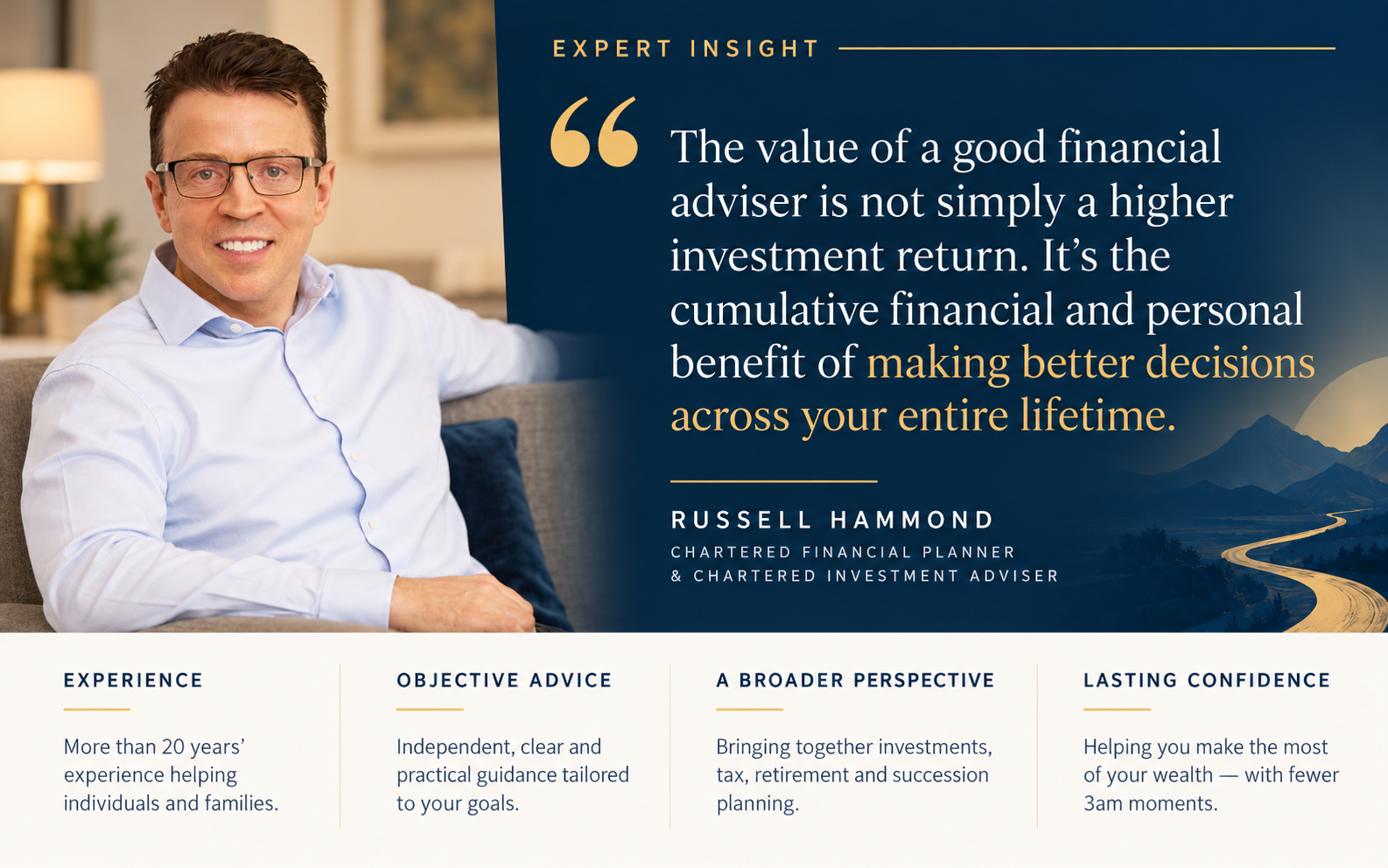 Russell Hammond, Chartered Financial Planner and Chartered Investment Adviser, sharing expert insight on financial advice for UK expats and internationally mobile individuals.